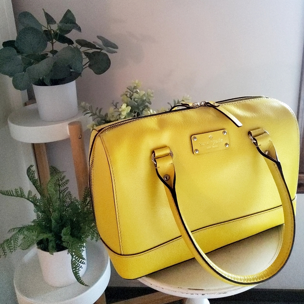Kate Spade lemon yellow satchel handbag